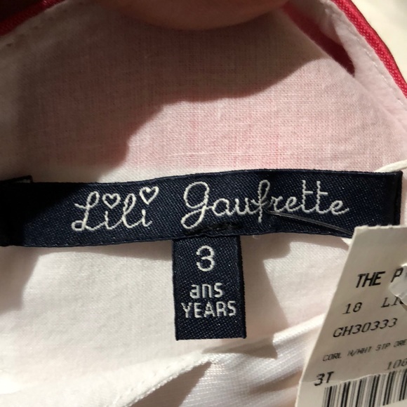 Lili Gaufrette melon white 3T dress NWT satin poly - Picture 4 of 8